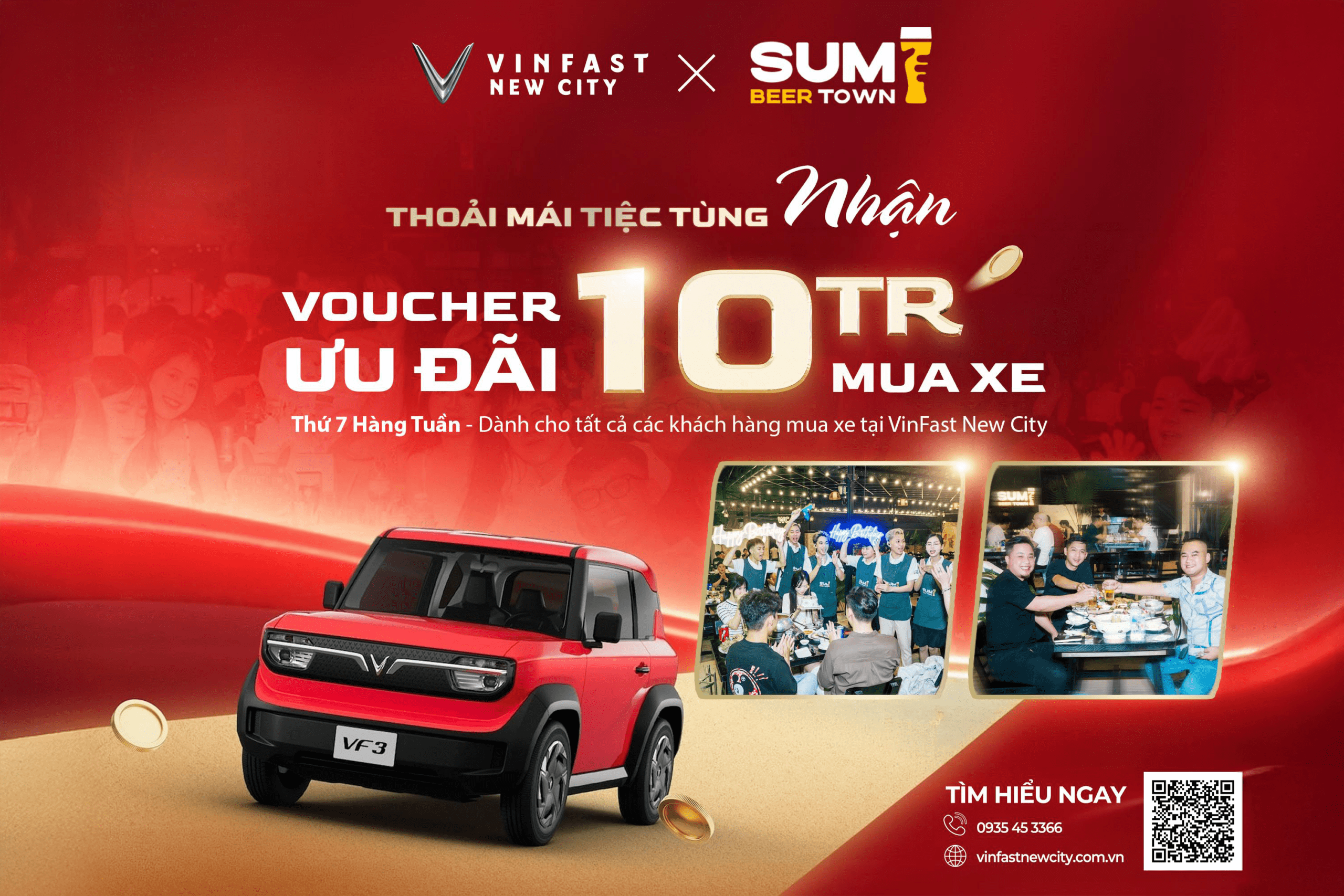 THOẢI MÁI TIỆC TÙNG NHẬN NGAY VOUCHER 10 TRIỆU TẠI VINFAST NEWCITY