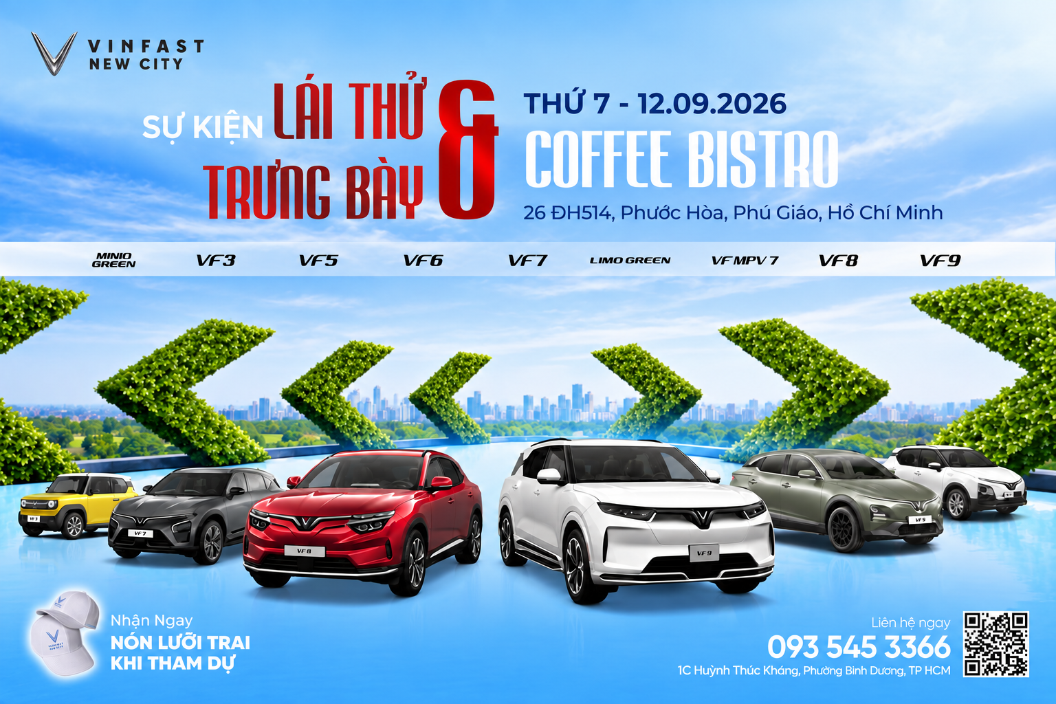 Lái thử & trưng bày VinFast tại Phú Giáo Bistro